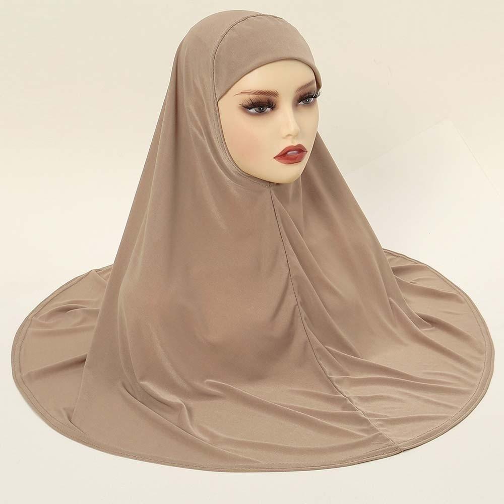 Full Coverage Solid Color Instant Hijab Four-Way Stretch Solid Color Prayer Scarf Busy Mothers