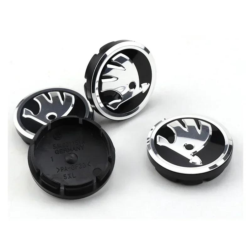 2026 Hot 56/60/65mm Car Wheel Center Cover Caps Badge for Skoda Logo Superb Kamiq Octavia A7 Tour Yeti Fabia Rapid Kodiaq RS Kar