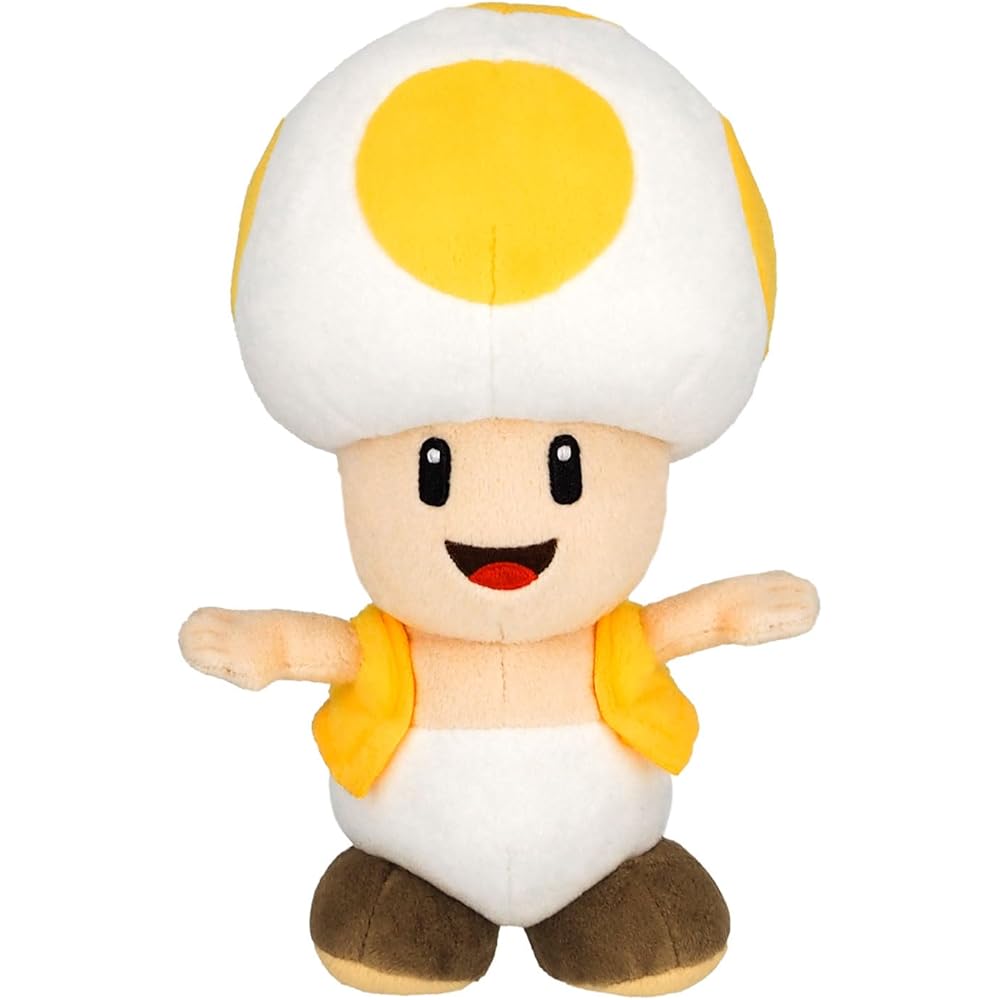 San-ei Super Mario All Star Collection Yellow Toad Plush Toy 20cm