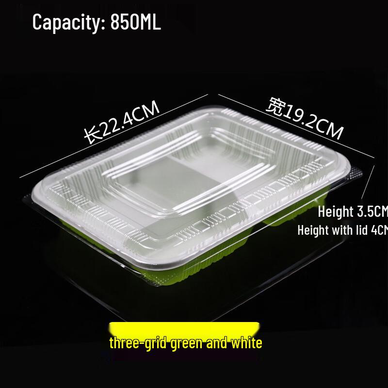 Disposable 3-Compartment Food Containers