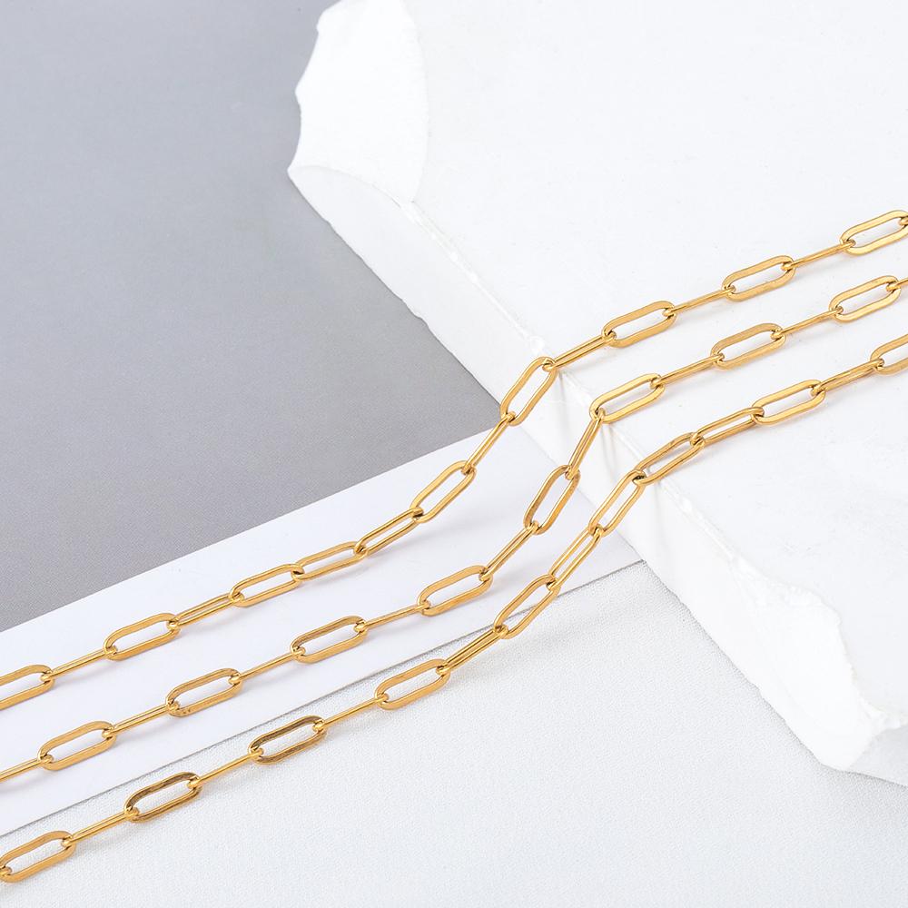 2Meters Multi-Style Stainless Steel Gold Color Link Chain for DIY Women Man Bracelet Necklace Chains Jewelry Making Accessories