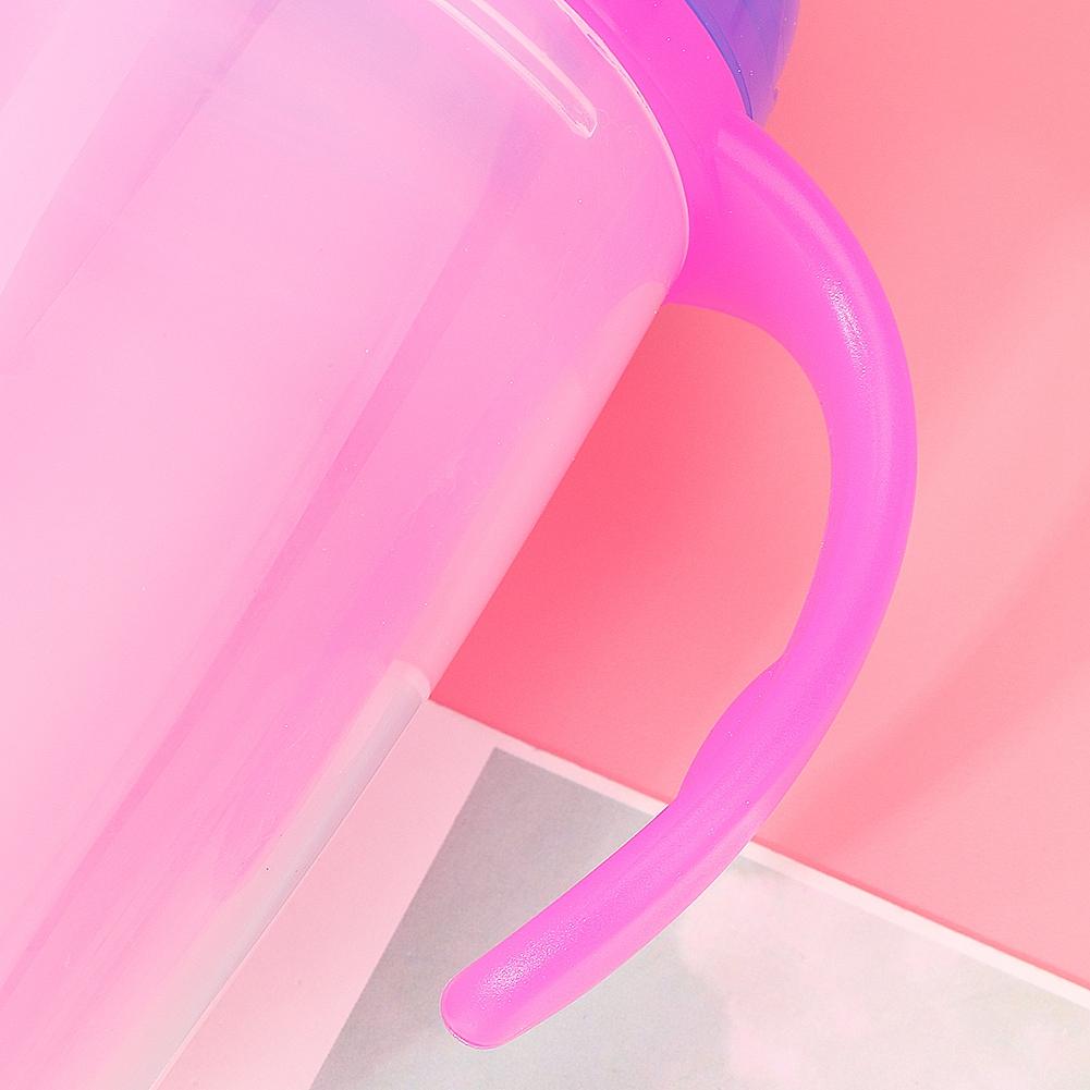 Baby Cup Bottle Straw Water Feeding Portable Handle Training Drinker Accessories (Pink)