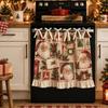 Farmhouse Christmas Cabinet Curtain Pastoral Style Kitchen Stove Cover Skirt  Kitchen