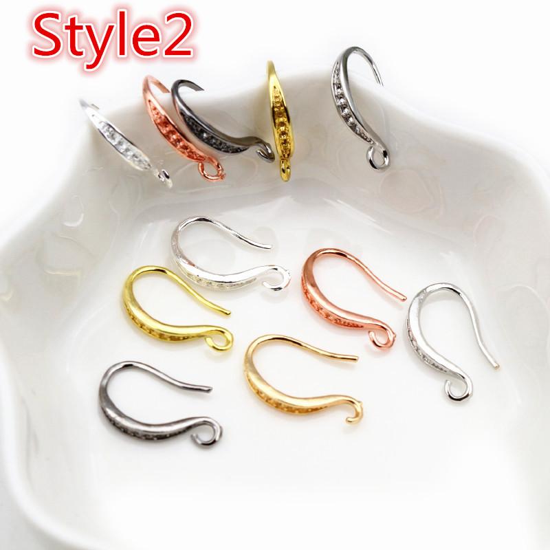 15x10mm 20pcs High Quality Silver Plated Bronze Gold Color French Earring Hooks Wire Settings Base Setting WholeSale