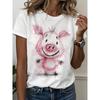 Fall in love with this cute bunny print tee! Soft, lightweight fabric, round neck, short sleeves, and a charming pastoral-style