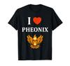 Humor Phoenix Animals Simple Fire Bird I Love Phoenix T-shirt
