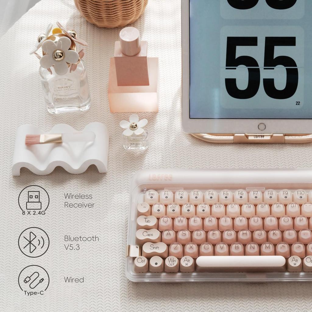 LOFREE DOT Foundation Mechanical Rechargeable Keyboard with 3 Connection Certified for Technical Keyboard, Hot-Swap Methods, Compliance.
