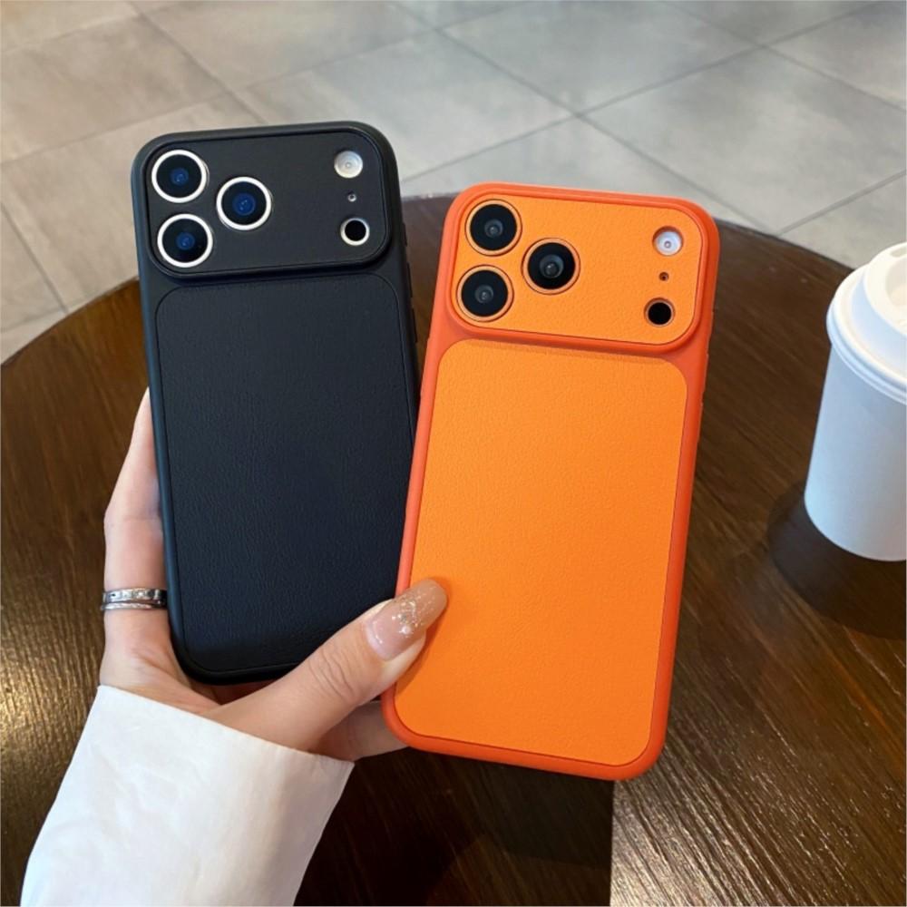 Luxury Silicone TPU Leather Texture Case For iPhone 17 16 15 14 13 Pro Max Large Camera Shockproof Armor Bumper Soft Phone Cover