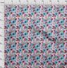 oneOone Cotton Flex Fabric Watercolor Leaves & Flower Floral Printed Craft Fabric BTY 40 Inch