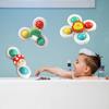 3Pcs Desktop Spinner Toy with Suction Cup Built-in Beads Colorful Rotating Rattles Emotional Comfort Sensory