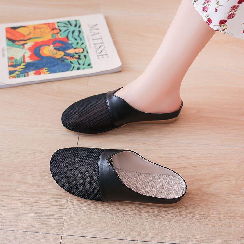 Flat Toe Half Slippers Women's Summer New Breathable Women's Shoes Fashionable Outdoor Cool Slippers