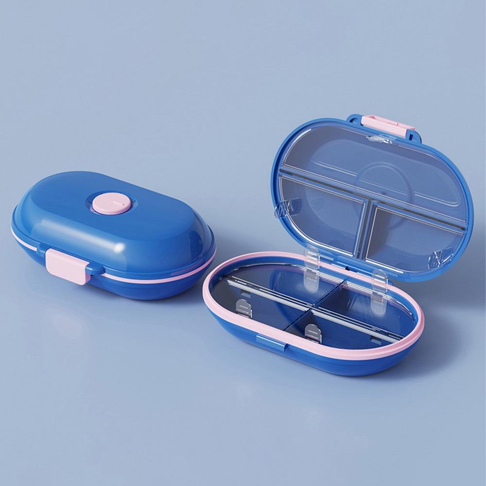 

Маленький дорожній органайзер для таблеток Портативна коробка для зберігання Новий футляр для ліків синій