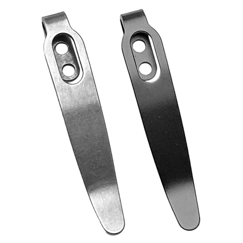 1Set DIY Folding Knife Clip 420 Stainless Steel Pocket Clips Back Clamps For Folding Knife Pocket Clip With Screw