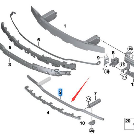 BMW 3 Series G20 Front Lower Aluminum Alloy Bracket (51117422221)