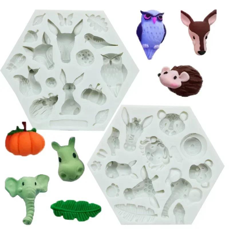 1 Pcs Animal Silicone Molds Rabbit Owl Pumpkin Shaped Fondant Cake Mold Backware Baking Cooking Tools Sugar Jelly Pudding Decor