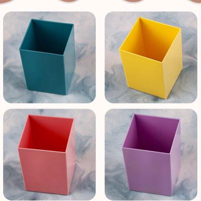 Simple Candy Colour Student Multifunctional Stationery Pen Holder Ins Square High Value Large Capacity