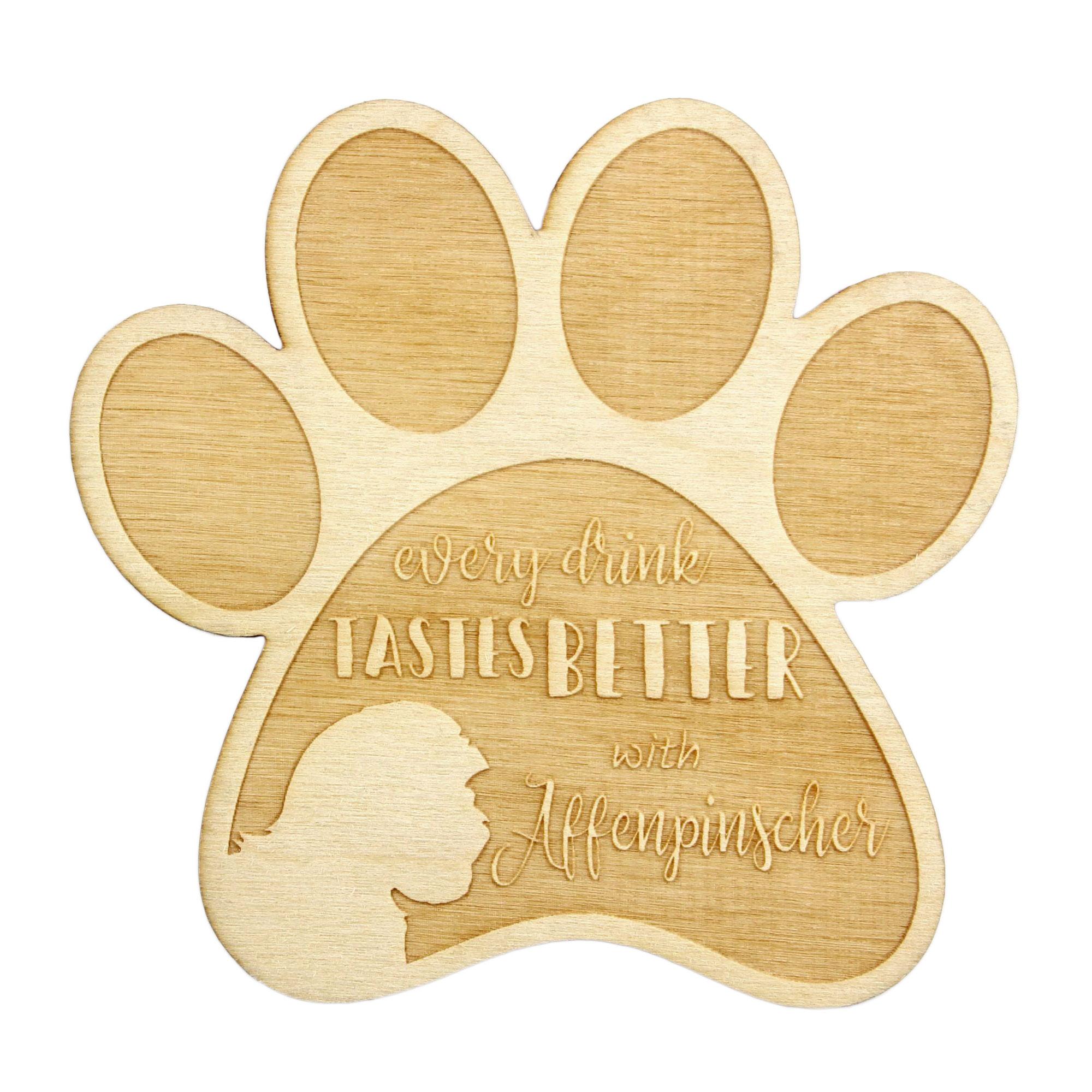 

Affenpinscher, Affen, Affie - Mug coaster, engraved coaster with dog, gift for dog lover by Art-Dog brand