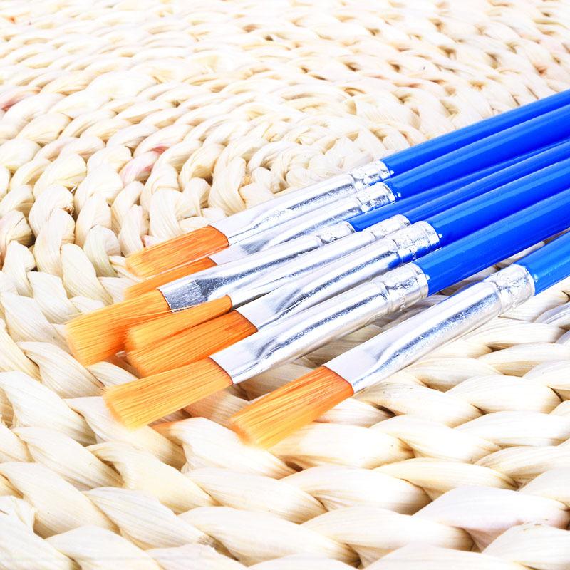 5pcs Painting Brushes Set Art Round Flat Hair Nylon Hair Paint Brush Pen for Oil Acrylic Watercolor School Art Supplies