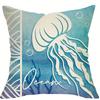 Blue Ocean Pillowcase With Turtle Shell And Scallopssuitable For Sofa Car Bedroom Decorative Cushion Cover Pillow Cover