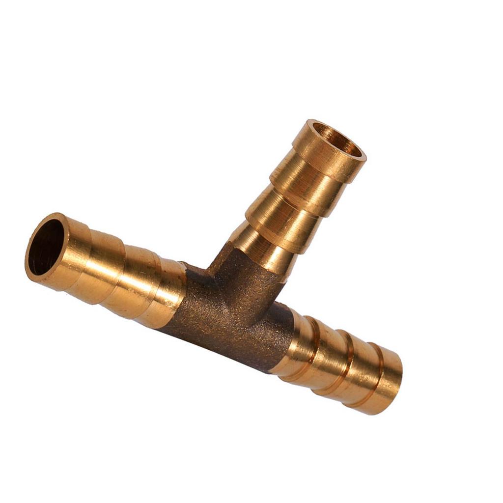 Brass T Piece 3 Way Fuel Hose Joiner Connector 6mm For Compressed   Oil Gas Pipe
