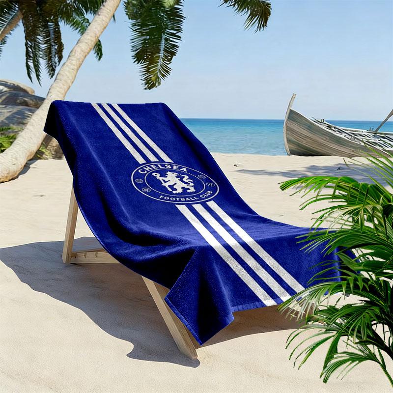 Chelsea F Print Strandtuch, Großes Weiches Schnelltrocknendes Handtuch für Strand Camping Schwimmen