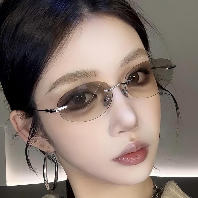 Ladies sunglasses, rimless oval sunglasses, personalized sunglasses