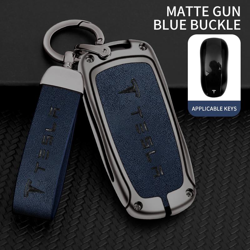 AAAIU1 Zinc Alloy Car Fob Smart Remote Key Case Cover Holder For Tesla Model 3 Model S Model Y Model X Protector Keychain Accessories