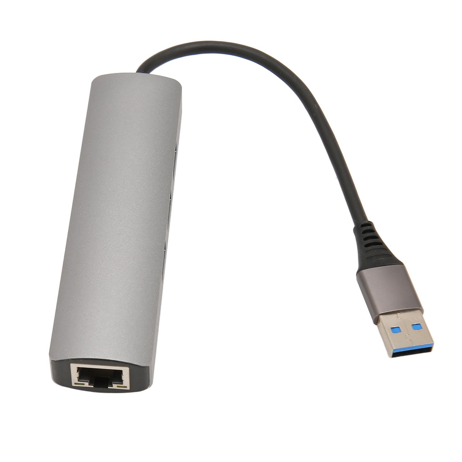

USB до RJ45 Хаб 1 Гбіт/с 3 USB 3.0 Plug and Play Адаптер USB до Ethernet з алюмінієвого сплаву для ноутбука