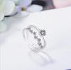 925 Sterling Silver Ring For Woman Bow Double-layered Zirconia Adjustable Ring Exquisite Women's Jewelry Birthday Gift