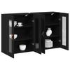 Wall Cabinets 2 Pcs Black Oak Effect 69.5 X 34 X 90 Cm