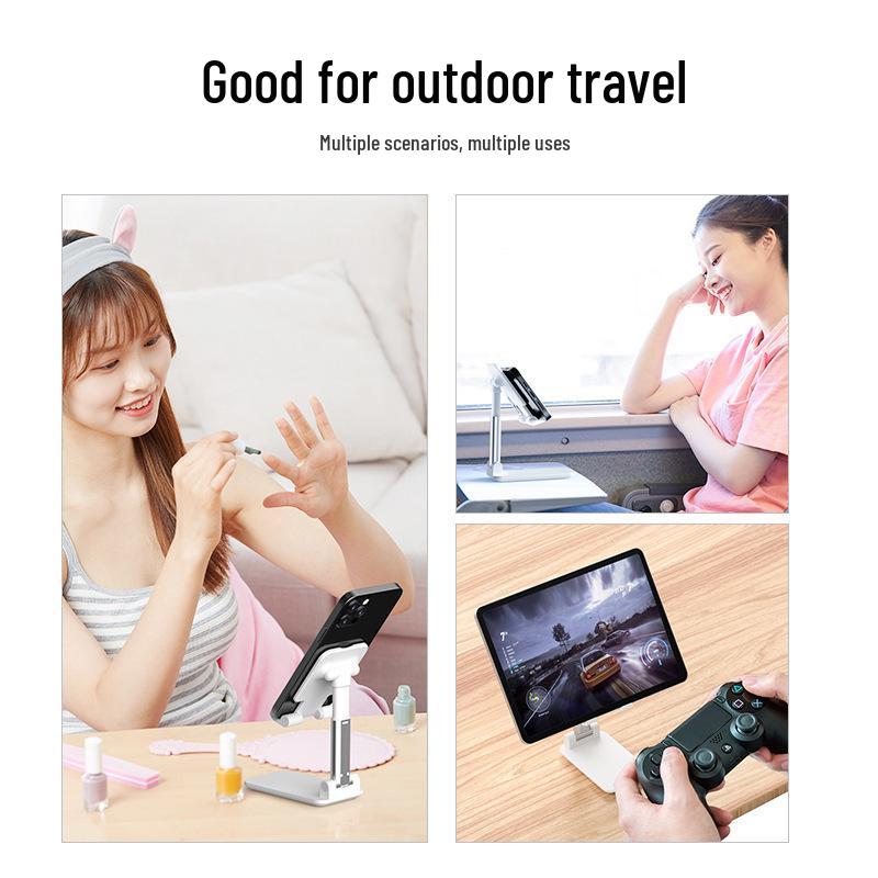 Portable Foldable Phone & Tablet Holder for Desktops - Adjustable Multi-functional Stand for Live Broadcasts & Easy Viewing