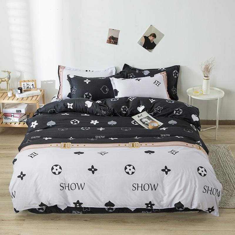 Thickened Brushed Four-piece Bed Sheet and Quilt Cover Three-piece Set Four-season Autumn and Winter Bedding Duvet Cover