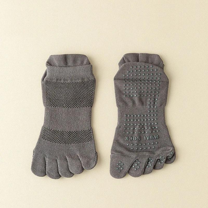 Yoga Pilates Five Finger Socks Ankle Men Non Slip Mesh Solid Simple Athletic Sport Boat Toe Socks