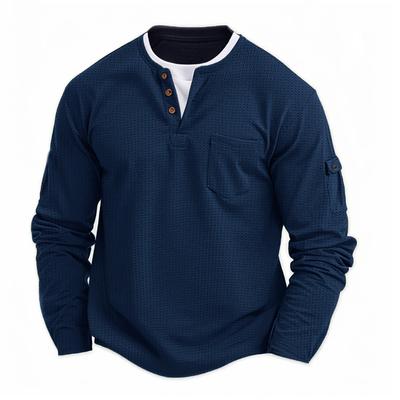 Men's T-shirt, Fake Two-piece Double-layer V-neck Autumn and Winter Style, Fashionable Splicing, Plus Size Base Shirt, Long Sleeved T-shirt for Men