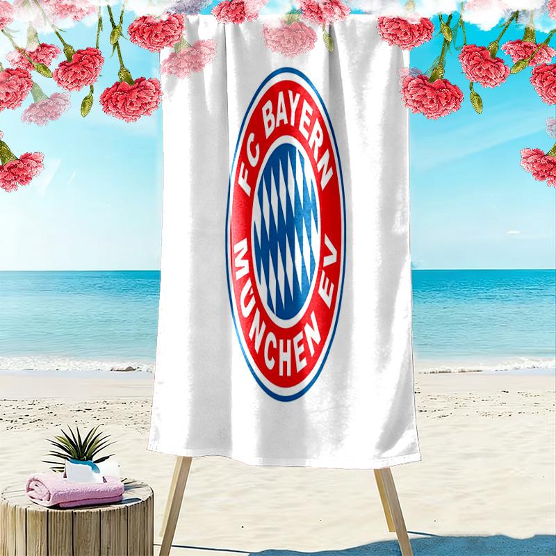 FC Bayern Munich: Symbol Excellence beach towel Outdoor camping beach seaside swim Absorbent bath towel Travel and vacation towels beach Comfort