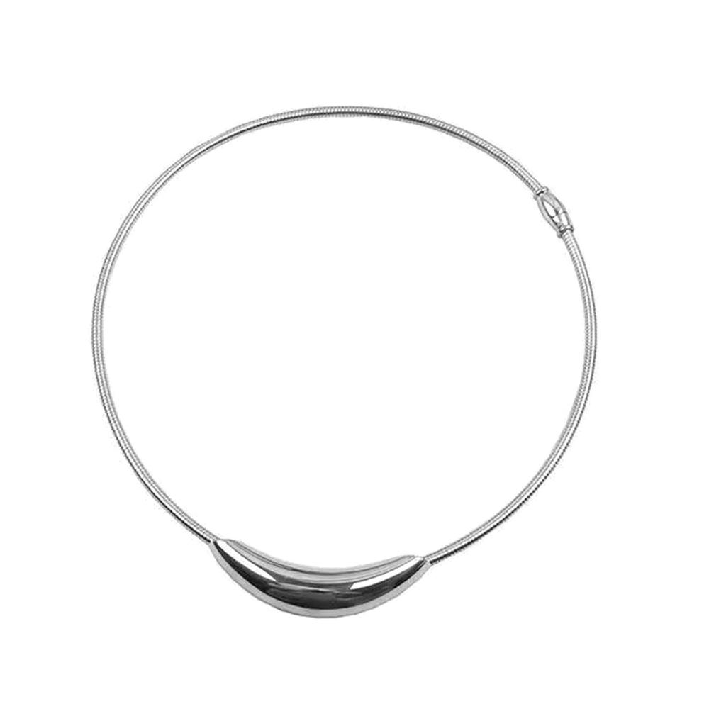 Unique Metal Curved Tube Necklace Stylish and Personalized Choker Necklaces Ergonomic Collar for Party Nightclub