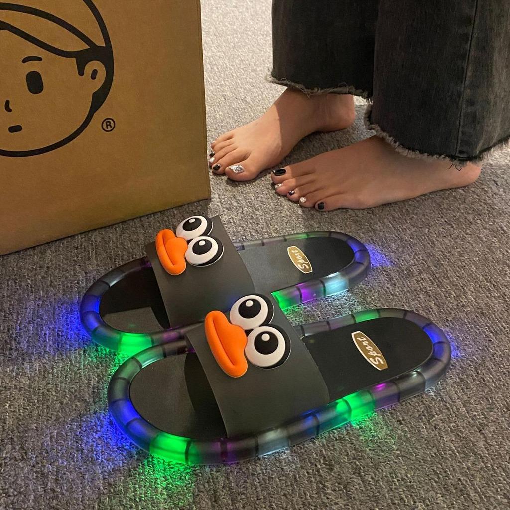 Women's Luminous Slippers, Non Slip Flat Bottom, Cool Sparkling Luminous Slippers, Couple and Good Friend Sandals, Women's Shoes