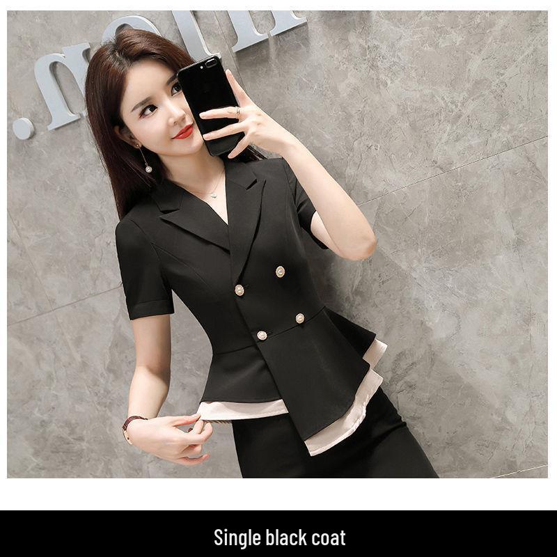 

2026 Summer Women s Professional Two-Piece Short-Sleeve Skirt Suit - New Fashion OL Workwear L (101-110 jin)