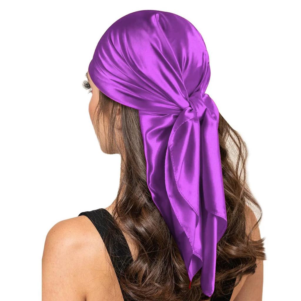 90*90cm Silk Scarf Scarftop Headwraps For Woman Fashion Four Seasons Hair Accessories Hijab Foulard Bandana Femme Headscarf