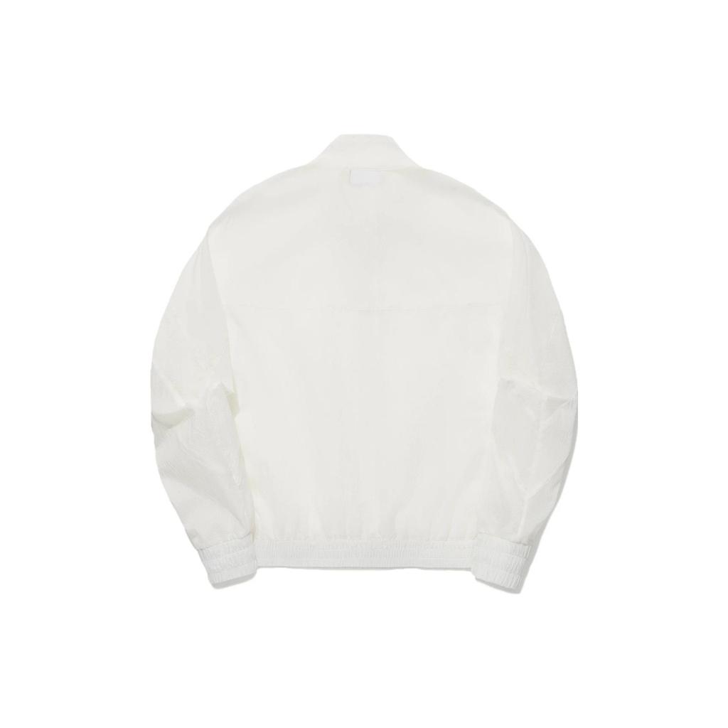 Li Ning Vital Series Solid Color Zip-Up Stand Collar Loose Jacket Women Jackets Off-White AJDT760-2