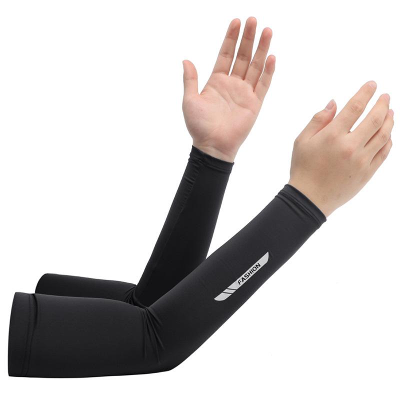 Summer new men's sunscreen ice silk sleeves UV protection driving cycling long arm sleeves outdoor sports