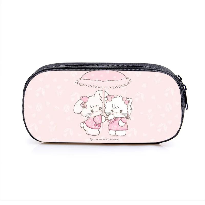 Mikko Pencil Bag Anime Pencil Cases Canvas Kawaii Stationery Box Children's Office Student School Supplies Stationary