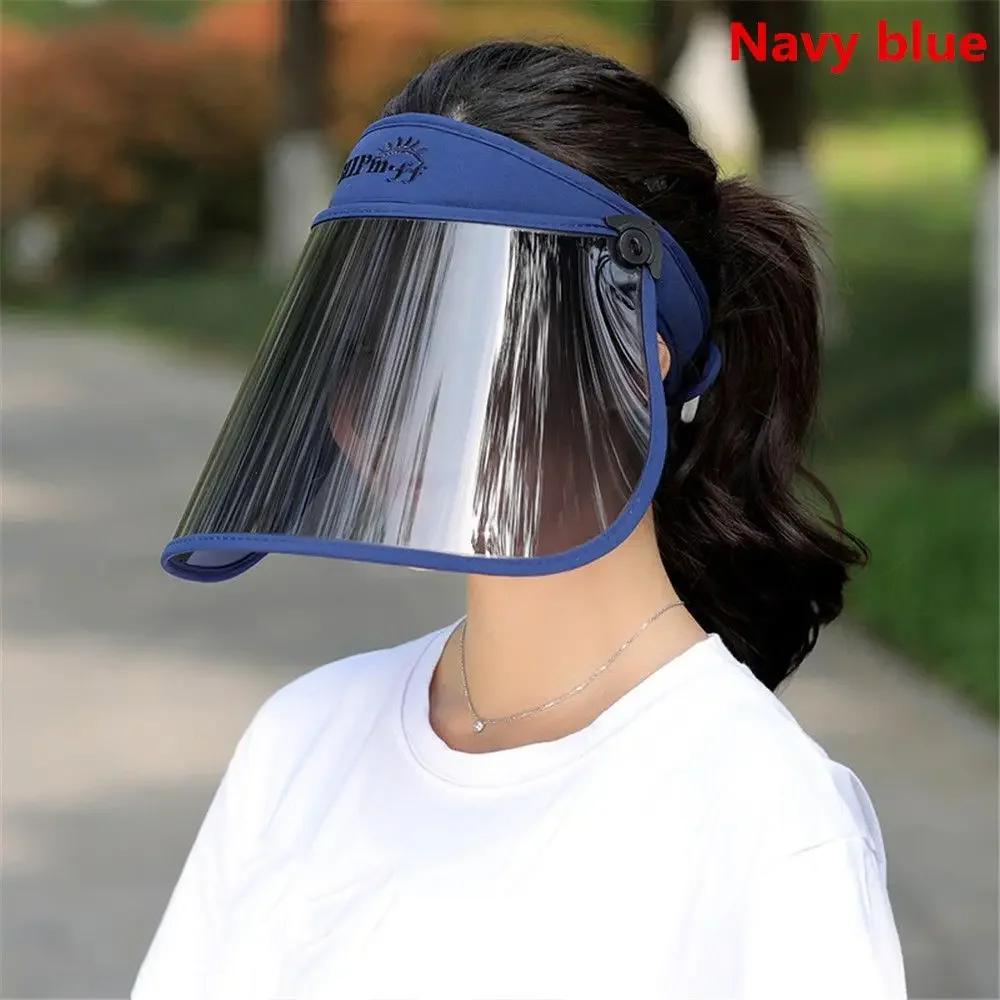 Summer Sunshade Cap Foldable Anti-UV Visor Portable Outdoors Sport Sun Hat Solar Protection Face Cover Shield for Men Women