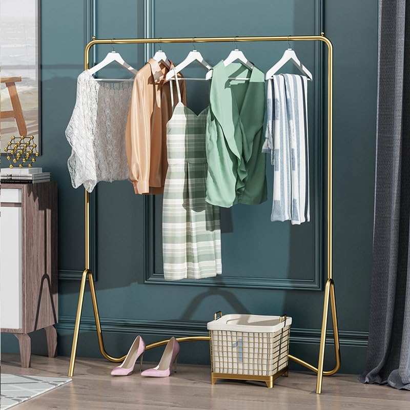 Hanger Square Simple and with Coat Clothes Gold [Russel] Rack, Type, Stylish, Stopper, Heavy-duty, Formaldehyde-free, Rack, Hanger, (width 120cm,