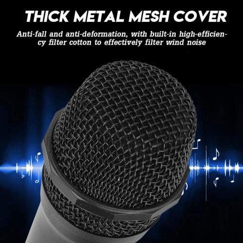 Vbestlife Wireless Handheld Microphone Suit, Universal VHF Handheld Dynamic Microphone with Metal Mesh Cover and Filter Cotton for Karaoke/Business Me