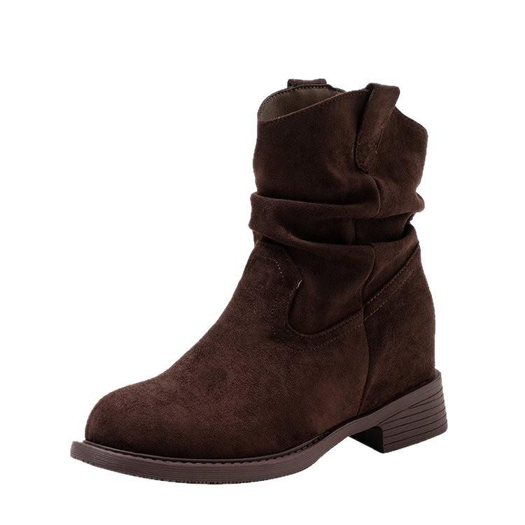 Maillard retro pleated piled boots women's new height and thinness fashion western cowboy boots