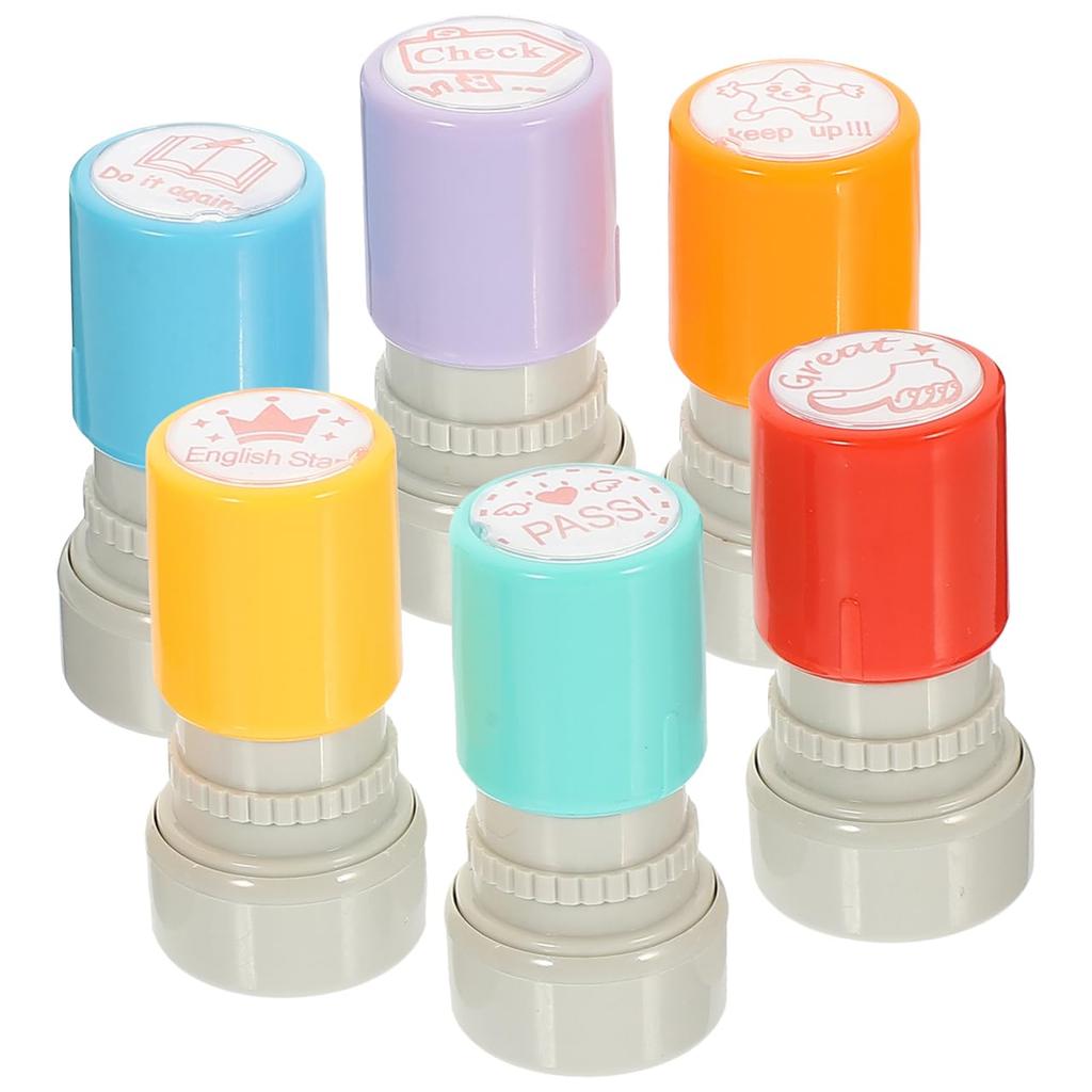VILLCASE Reward Teacher Teacher Encouragement School Ratings for Classroom Encouragement Comments 6-Piece Stamps, Stamps, Self-Inking Rubber, Reviews,