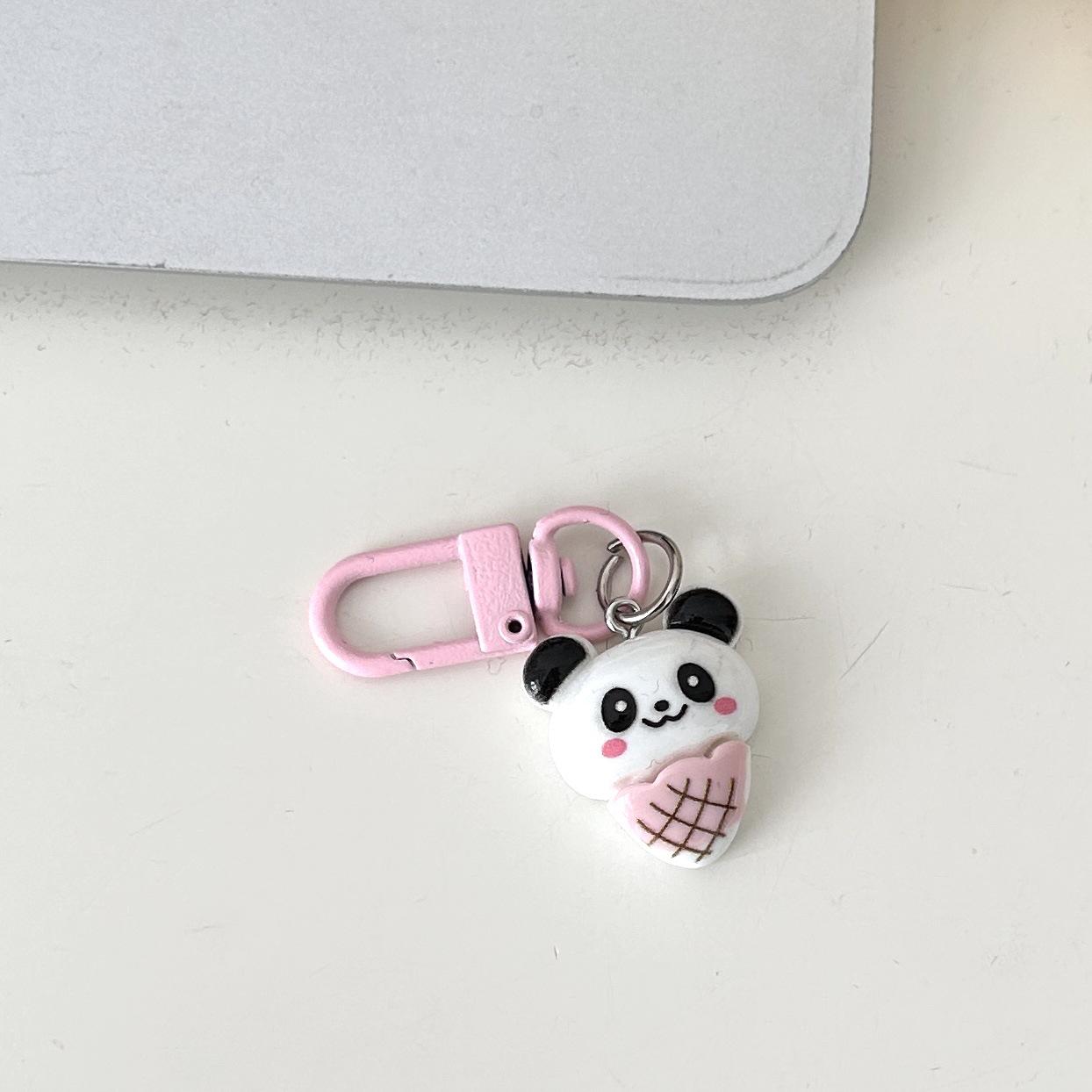 

Очаровательный розовый брелок-игрушка в виде панды – милый мультяшный кулон для рюкзаков