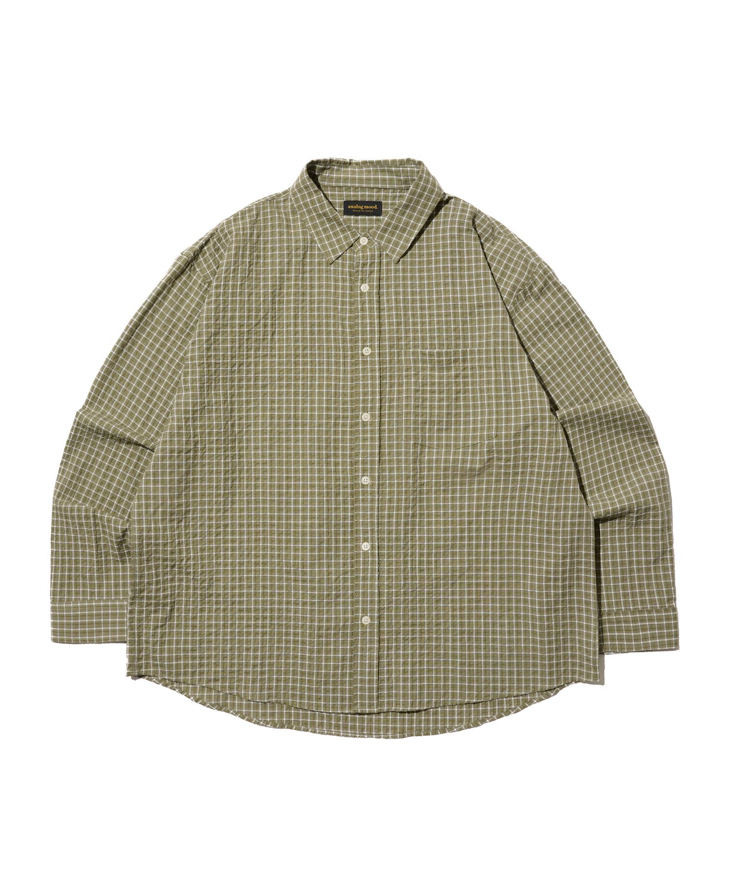 Analog Mood Plaid Cotton Check Shirt (Khaki) Free