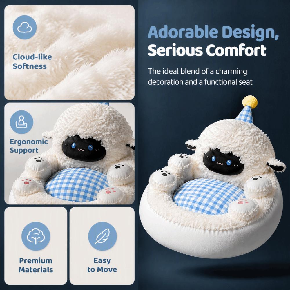 Plush Fabric Floor Cushion Thickened Lazy Seat Pillow Lazy Seat Integrated Floor Cushion Bedroom